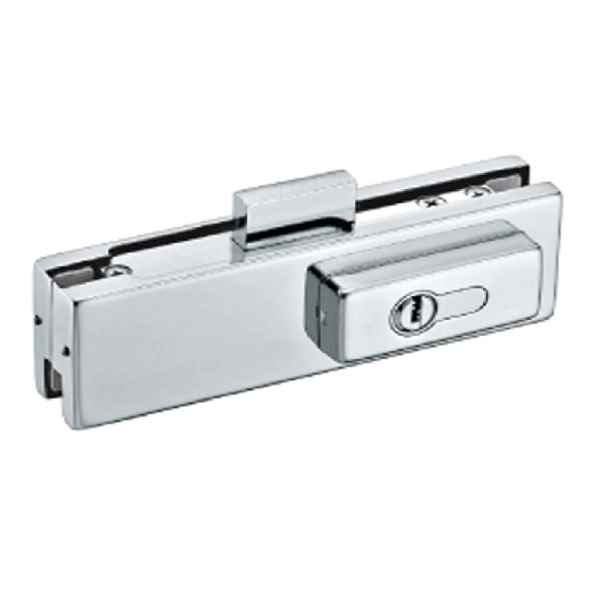 ESTRON Glass Door Centre Patch Lock (Euro Profile Cylinder) Chrome